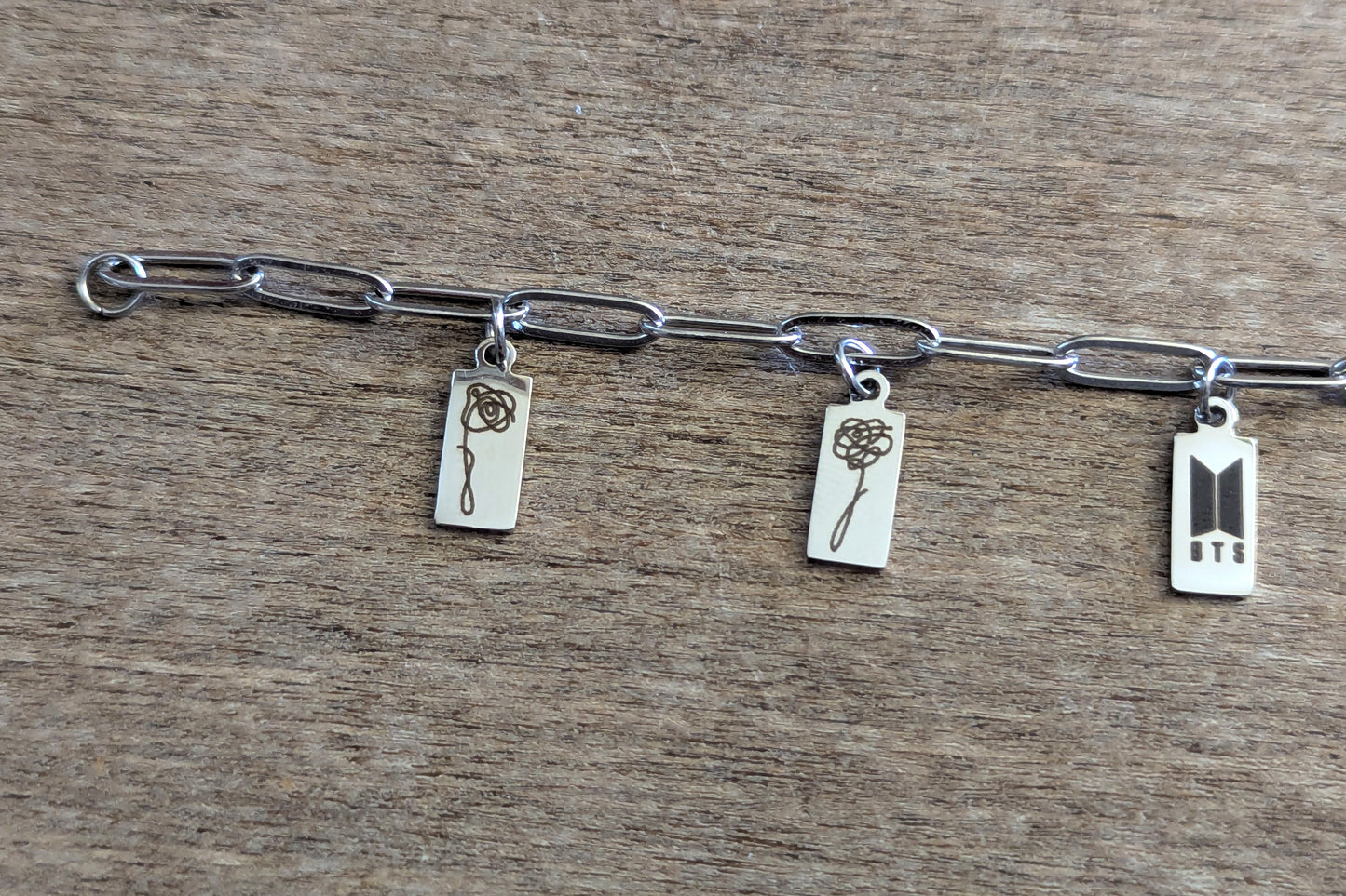 BTS Inspired Charm Bracelet - Love Yourself Flowers