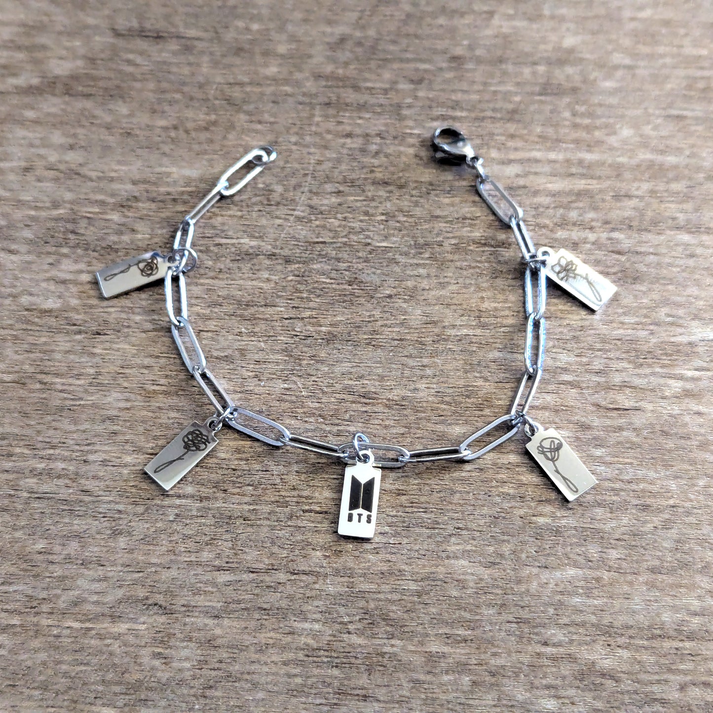 BTS Inspired Charm Bracelet - Love Yourself Flowers