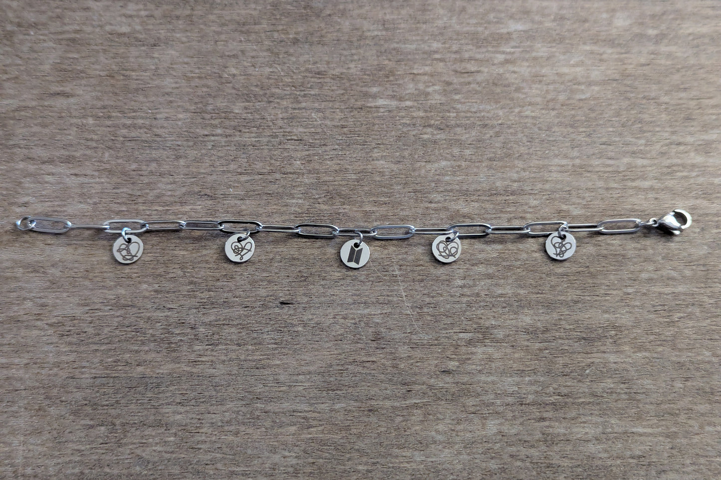 BTS Inspired Charm Bracelet - Love Yourself Hearts